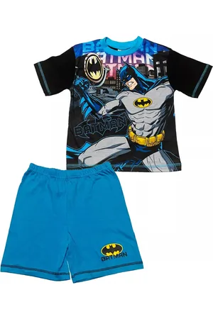Batman Shortama - maat 122/128 - Bat Man pyjama korte broek en t-shirt - blauw met zwart