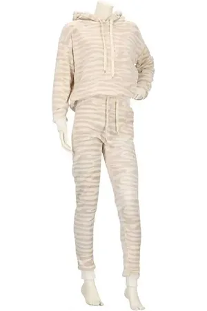 Apollo Dames huispak Fleece - Lounge set dames - Zebra - Warm winter pyjamapak - Loungewear dames - L