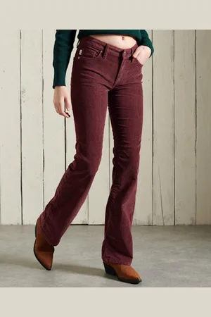 Superdry Mid Rise Slim Cord Flare Spijkerbroek 26 / 31 Vrouw