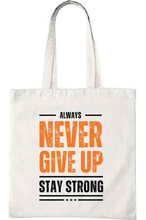 Merkloos Katoenen Tas met Print - Never Give Up Design - Tote Bag