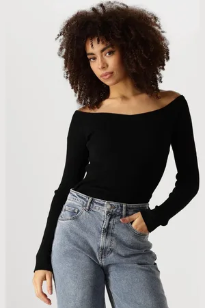 Catwalk Junkie Rib V-neck Knit Tops & T-shirts Dames - Shirt -