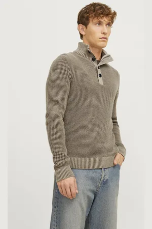 JACK & JONES Trui Jjerik Knit High Neck Pack 12258661 Crockery/twist W. C Mannen