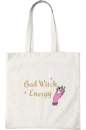 Merkloos Katoenen Tas met Print - Bad Witch Energy Design - Tote Bag