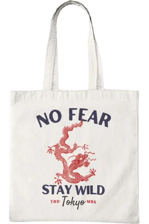 Merkloos Katoenen Tas met Print - No Fear Design - Tote Bag