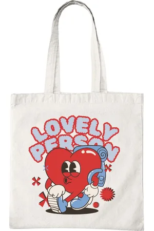 Merkloos Katoenen Tas met Print - Lovely Person Design - Tote Bag