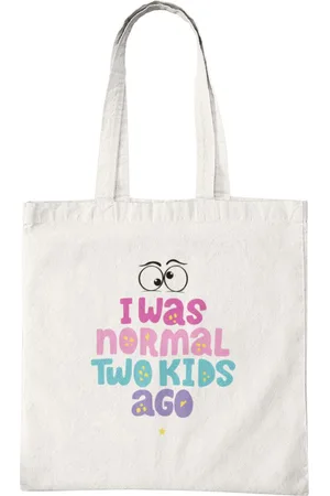 Merkloos Katoenen Tas met Print - I Was Normal Two Kids Ago Design - Tote Bag