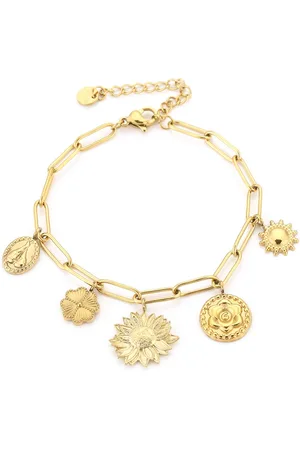 MICHELLE Bedel armband dames - Yehwang - Armband Dames - 16 + 3 cm - Stainless Steel (verkleurt niet!) - /Gold - Bracelet - Cadeau voor dames - Moederdag - Valentijn - Dames armband - Tiener armband - Armband met bedels