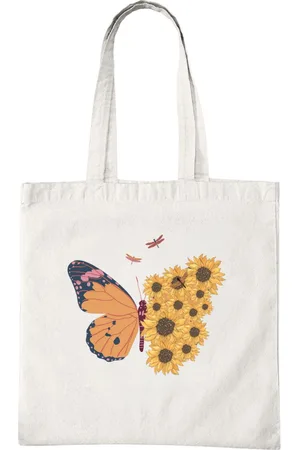 Merkloos Katoenen Tas met Print - Vlinder Design - Tote Bag