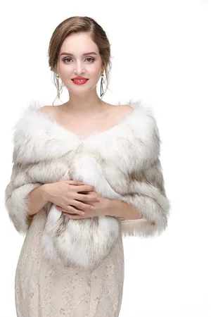 Merkloos Poncho - 150*35cm - cape - Sjaal Dames - Omslagdoek - Sjaal Winter - Stola - Faux Fur - - zacht - Elegant - Fashion - Herfst & Winter - voor Bruidsmeisjes, Bruids en feest