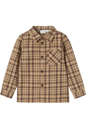 NAME IT Mini jongens blouse RESOREN Weathered Teak Regular Fit