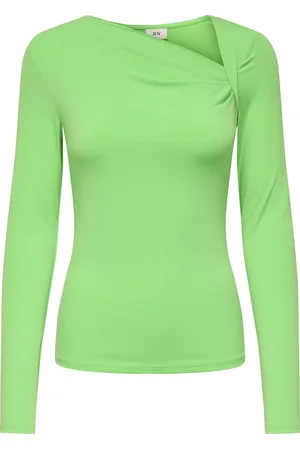 JDY Jacqueline de Yong T-shirt misty L/s Asymmetric Top Jrs 15341453 Summer Green Dames