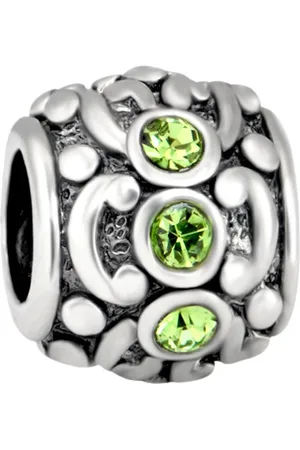 quiges 925 - Zilveren - Bedels -Sterling zilver - Beads - 3D Verjaardag Groen Augustus Geboortesteen Zirkonia Charm - Geschikt – voor - alle bekende merken - Armband Z192
