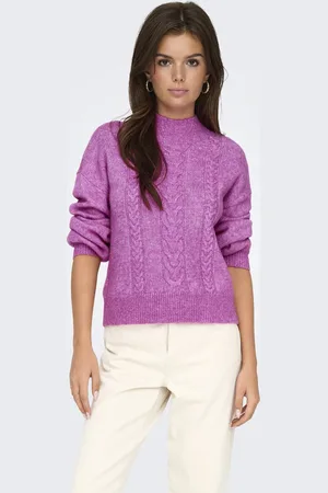 JDY Jacqueline de Yong Trui susanna L/s Hn Cable Pullover Kn 15328351 Rose Violet/melange Dames
