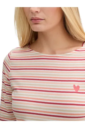 TOM TAILOR Dames Longsleeve STRIPED regular fit Veelkleurig XL Volwassenen