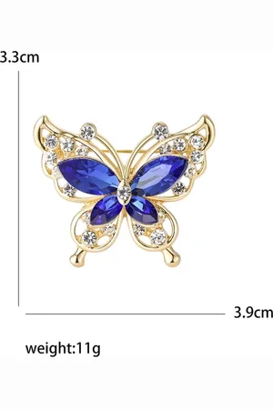 Merkloos Elegante Vlinder Broche - Sprankelende Accessoire voor Revers, Tassen en Feestelijke Outfits