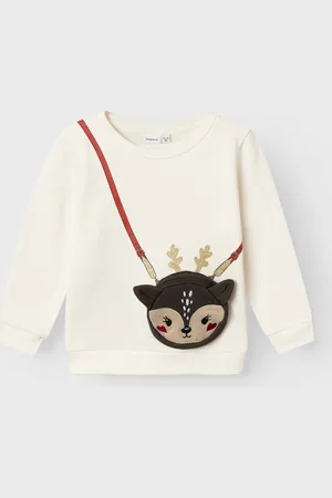 NAME IT NMFRTINSEL NREG SWEAT BRU BOX Meisjes Trui