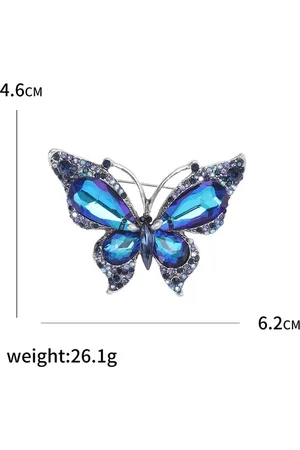 Merkloos Elegante Vlinder Broche - Sprankelende Accessoire voor Revers, Tassen en Feestelijke Outfits