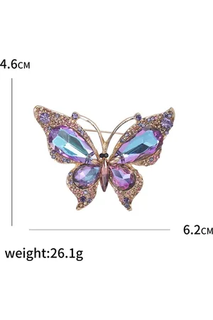 Merkloos Elegante Vlinder Broche - Sprankelende Accessoire voor Revers, Tassen en Feestelijke Outfits