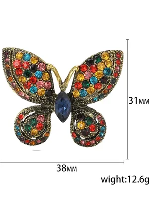 Merkloos Elegante Vlinder Broche - Sprankelende Accessoire voor Revers, Tassen en Feestelijke Outfits