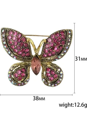 Merkloos Elegante Vlinder Broche - Sprankelende Accessoire voor Revers, Tassen en Feestelijke Outfits