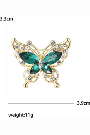Merkloos Elegante Vlinder Broche - Sprankelende Accessoire voor Revers, Tassen en Feestelijke Outfits