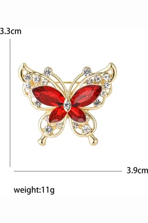 Merkloos Elegante Vlinder Broche - Sprankelende Accessoire voor Revers, Tassen en Feestelijke Outfits