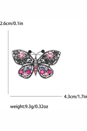 Merkloos Elegante Vlinder Broche - Sprankelende Accessoire voor Revers, Tassen en Feestelijke Outfits