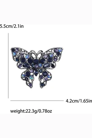 Merkloos Elegante Vlinder Broche - Sprankelende Accessoire voor Revers, Tassen en Feestelijke Outfits