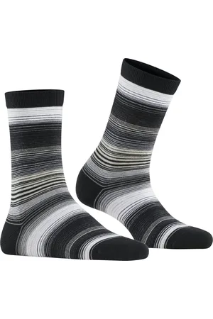 Burlington Stripe damessokken - zwart (black)