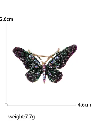 Merkloos Elegante Vlinder Broche - Sprankelende Accessoire voor Revers, Tassen en Feestelijke Outfits
