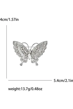 Merkloos Elegante Vlinder Broche - Sprankelende Accessoire voor Revers, Tassen en Feestelijke Outfits