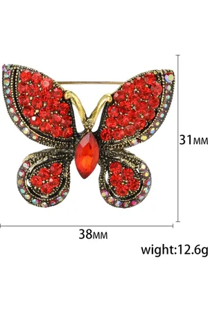 Merkloos Elegante Vlinder Broche - Sprankelende Accessoire voor Revers, Tassen en Feestelijke Outfits