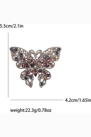 Merkloos Elegante Vlinder Broche - Sprankelende Accessoire voor Revers, Tassen en Feestelijke Outfits