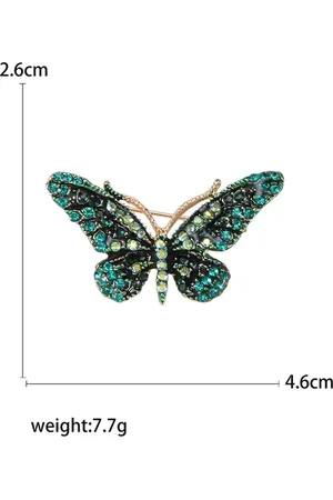 Merkloos Elegante Vlinder Broche - Sprankelende Accessoire voor Revers, Tassen en Feestelijke Outfits