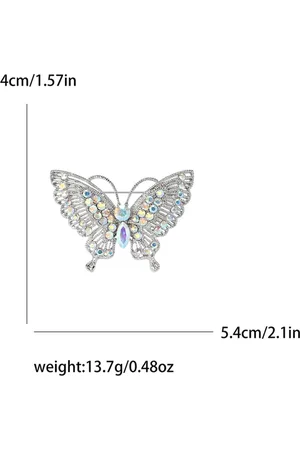 Merkloos Elegante Vlinder Broche - Sprankelende Accessoire voor Revers, Tassen en Feestelijke Outfits