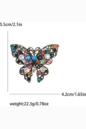 Merkloos Elegante Vlinder Broche - Sprankelende Accessoire voor Revers, Tassen en Feestelijke Outfits