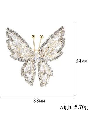 Merkloos Elegante Vlinder Broche - Sprankelende Accessoire voor Revers, Tassen en Feestelijke Outfits