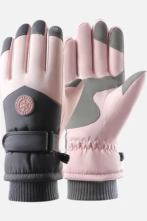 Merkloos 1 paar winterskihandschoenen, winddichte handschoenen voor dames, touchscreen-sneeuwhandschoenen voor koud weer, thermische warme handschoenen, geschikt voor hardlopen, fietsen en wandelen (lengte handschoen 27 cm, breedte 12,5 cm)