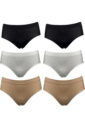 Merkloos Dames Heup Slip Naadloos Microfiber Ondergoed 6 Pack L/XL