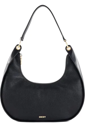 DKNY Leren Schoudertas Abby Hobo Zwart