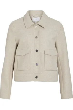 VILA Jas Vijumpy L/s Short Jacket - Noos 14100222 Super Light Natural Melan Dames