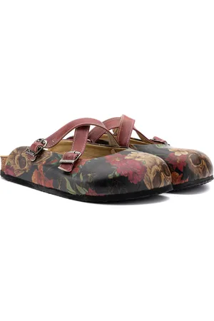 Goby Flowergarden - Clogs - Slippers - Slipper - Klompen - Hoge kwaliteit - Handmade - Bloemenprint