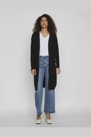 VILA Vest Viril Long L/s Knit Cardigan - Noo 14042770 Black Dames