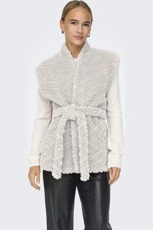 ONLY Gilet Onlganja Teddy Waistcoat Life Cc Ot 15323257 White Sand Dames
