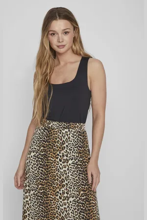 VILA Top Vikenza O-neck S/l Tank Top - Noos 14089092 Black Dames