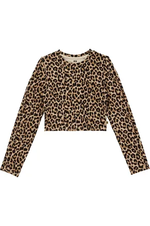 WE Fashion Meisjes cropped T-shirt van ribstof