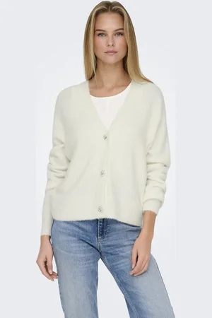 ONLY Vest Onlella Piumo Ls Cardigan Cc Knt 15259564 Cloud Dancer Dames