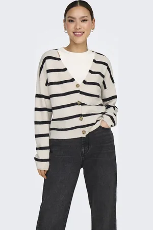 ONLY Vest Onlrica Life L/s V-neck Cardigan Kn 15340017 Birch/black Dames