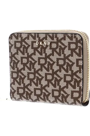 DKNY Portemonnee Bryant Small Zip Around Beige Veelkleurig