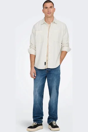 Only & Sons Alp Relaxed Washed Corduroy Shirt Cloud Dancer Kledingmaat : XS